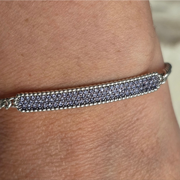 New Swarovski Purple and Silver Bracelet - Picture 2 of 5